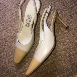 Salvatore Ferragamo leather slingback heels